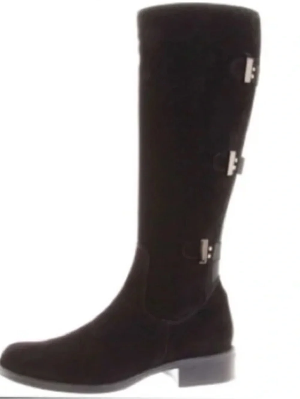 Aquatalia Black Suede Knee-High Boots | Size EU 37 | Made in Italy